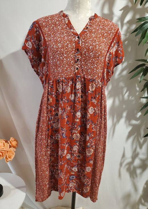 Knox Rose Dresses & Skirts - Knox Rose Floral 1/4 Button Floral Boho Midi Dress Size M Cottage Hippie Pockets